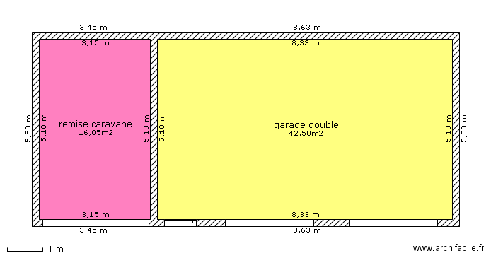 plan garage 2 voitures caravane. Plan de 2 pièces et 59 m2