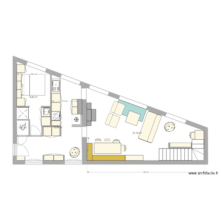 DUNKERQUE IV. Plan de 4 pièces et 52 m2