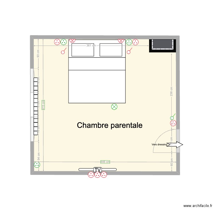 Maison Aische - Chambre parentale - Elec. Plan de 1 pièce et 19 m2