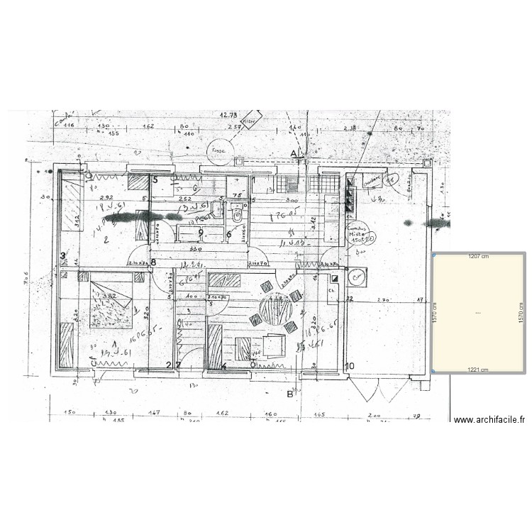 plan maison nieul avec implantation garage. Plan de 1 pièce et 191 m2