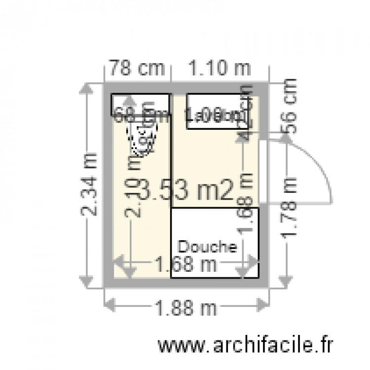 Salle de bains Collioure option 3. Plan de 0 pièce et 0 m2