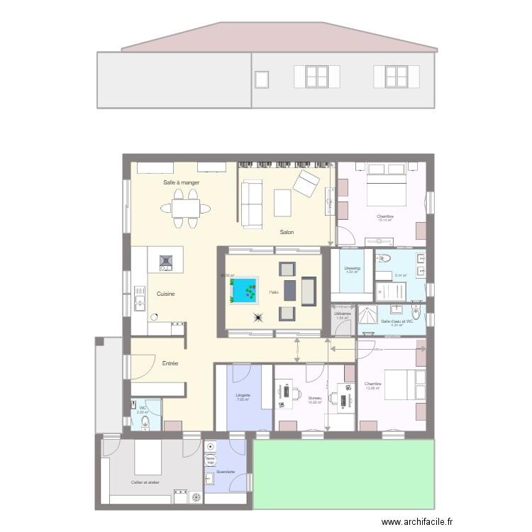 Maison carrée v3. Plan de 0 pièce et 0 m2