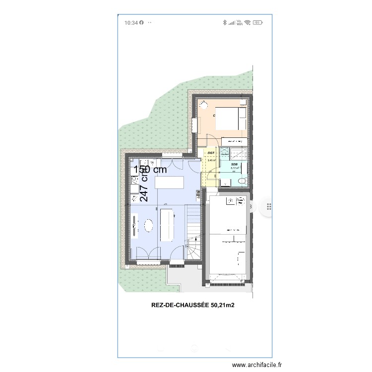Plan Saint Quay Perros. Plan de 1 pièce et 15 m2