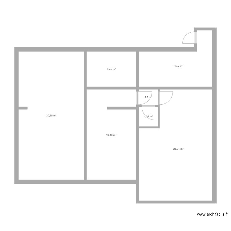 Debroux M. Plan de 7 pièces et 93 m2