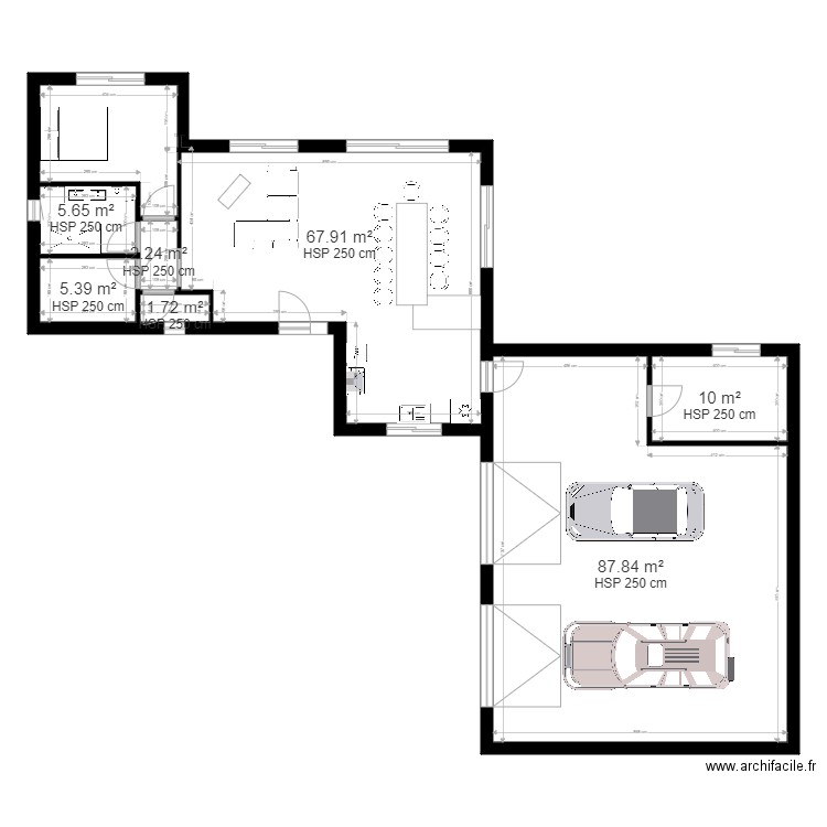 Maison. Plan de 7 pièces et 181 m2