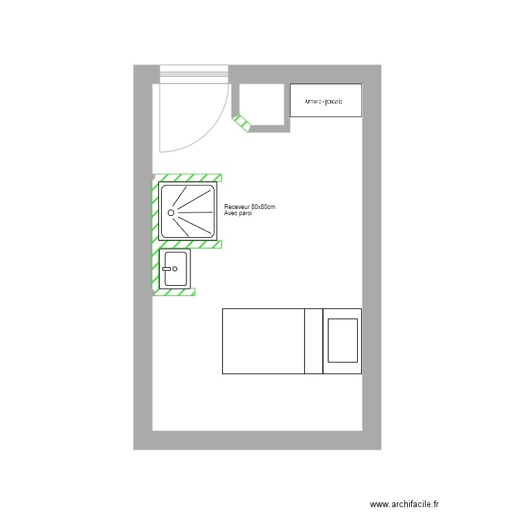 Chambre 106. Plan de 3 pièces et 13 m2
