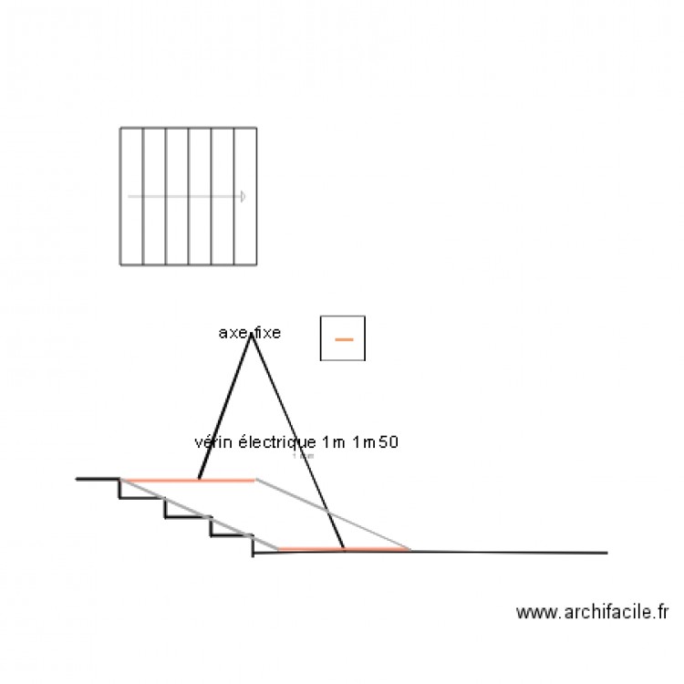 escalier plate guides vérins . Plan de 0 pièce et 0 m2