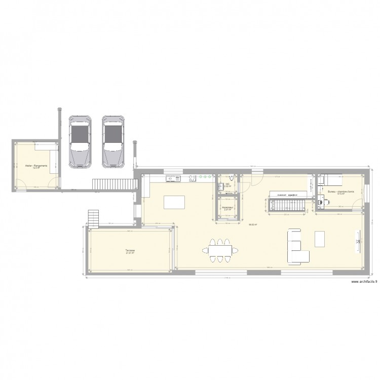 Maison Treyvaux Rez 3. Plan de 0 pièce et 0 m2
