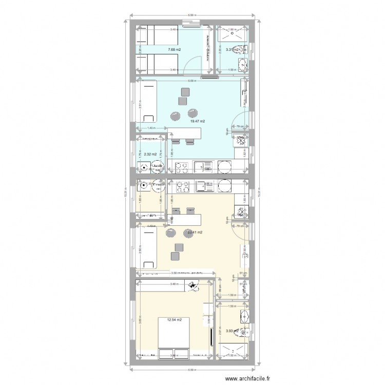 T1  T2 super RDC et  etage. Plan de 0 pièce et 0 m2