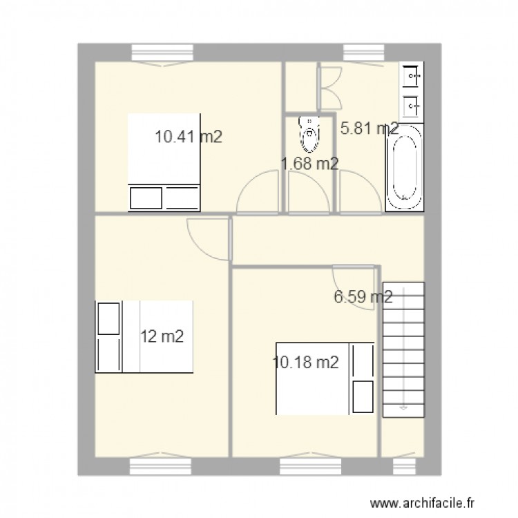 etage projet 1. Plan de 0 pièce et 0 m2