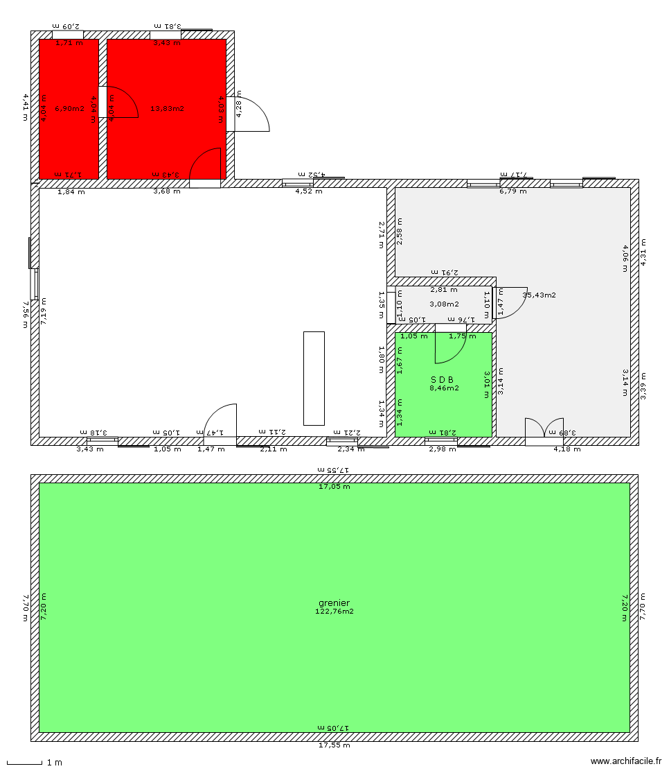vignon rdc. Plan de 6 pièces et 190 m2
