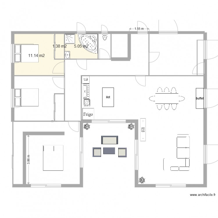 plan appartement 125m2