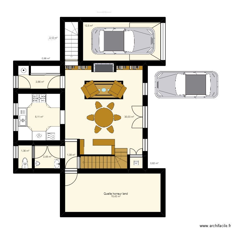 Mini manoir 2. Plan de 45 pièces et 230 m2