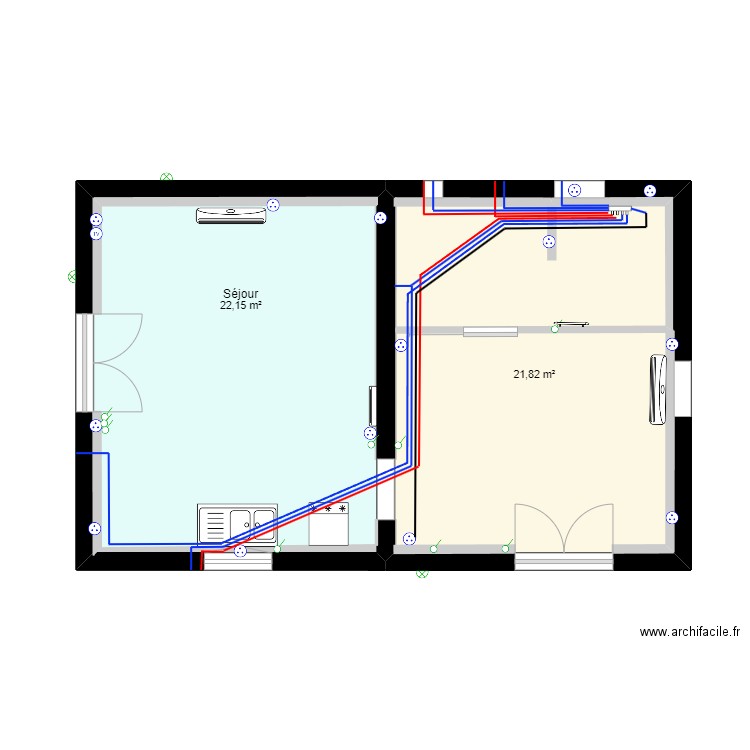 garage calenzana 5. Plan de 2 pièces et 44 m2