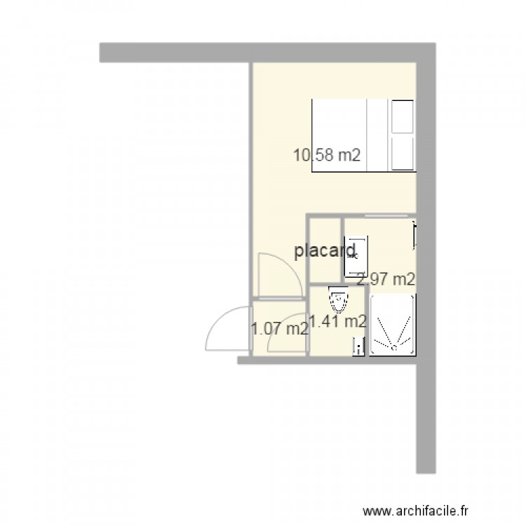 Modif chambre RDC. Plan de 0 pièce et 0 m2