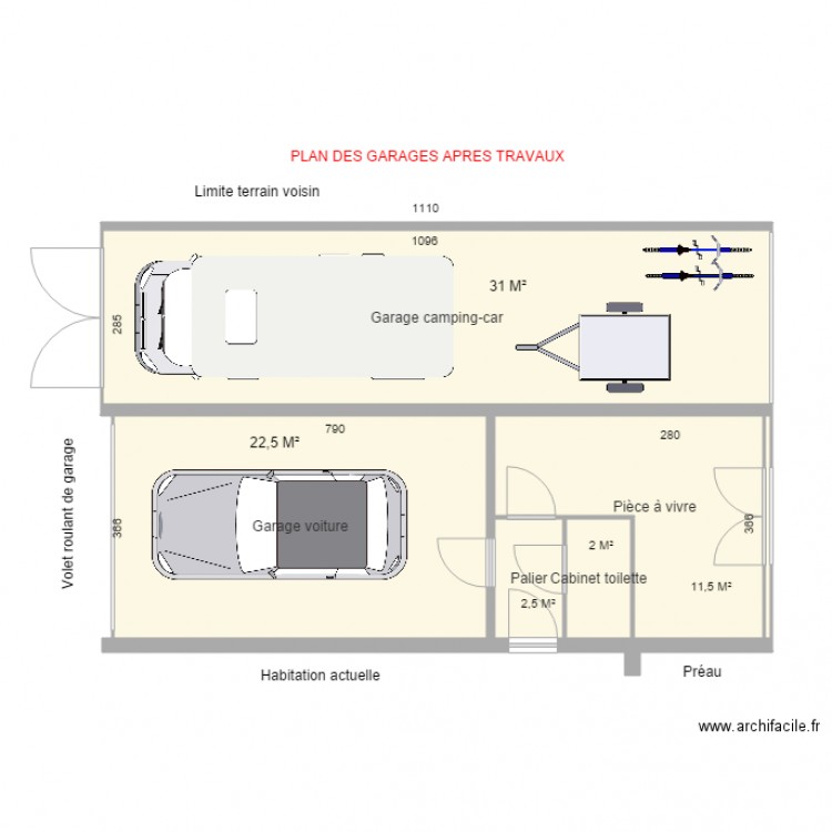 Plan garages après V3. Plan de 0 pièce et 0 m2