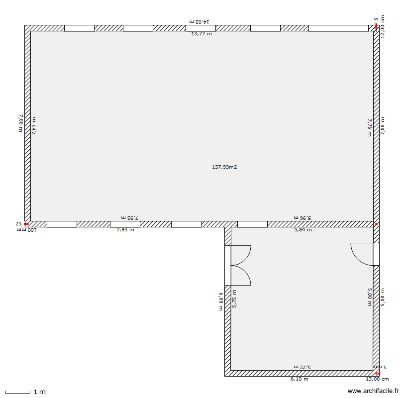 maison. Plan de 1 pièce et 138 m2