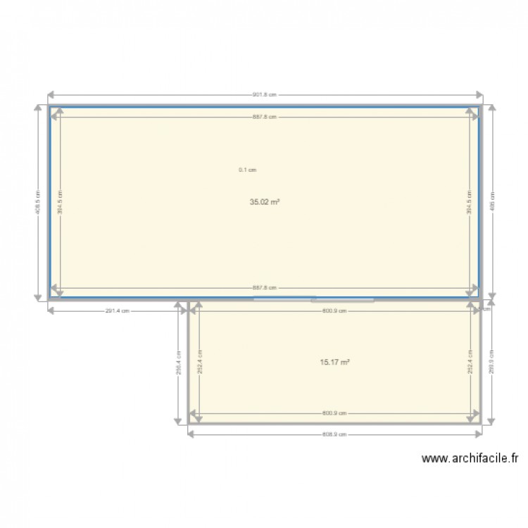 Plan Chalet 35m2 rectangle. Plan de 0 pièce et 0 m2
