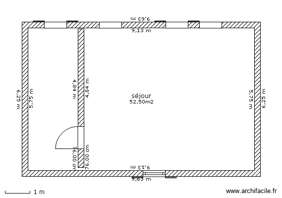 projet maison bbc. Plan de 1 pièce et 53 m2