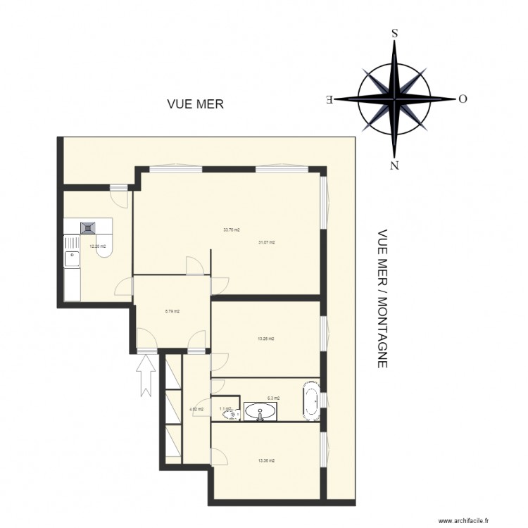 F3 4 Immeuble Les Dahlias . Plan de 0 pièce et 0 m2