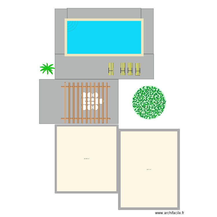 Plan_piscine_Thierry. Plan de 2 pièces et 123 m2