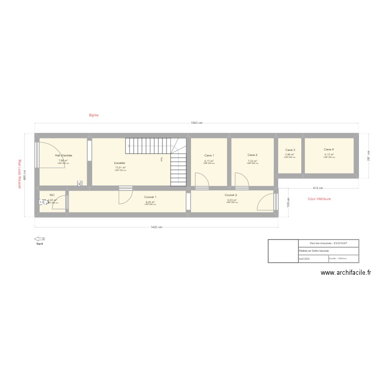APT - RDC. Plan de 9 pièces et 64 m2