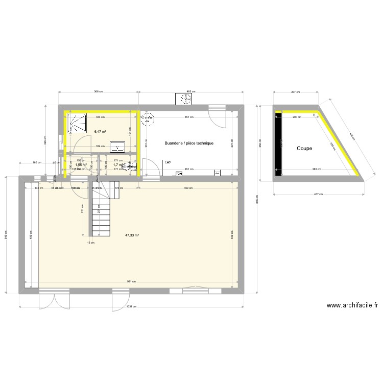 PLAN KERGOURLAY Futur. Plan de 6 pièces et 79 m2