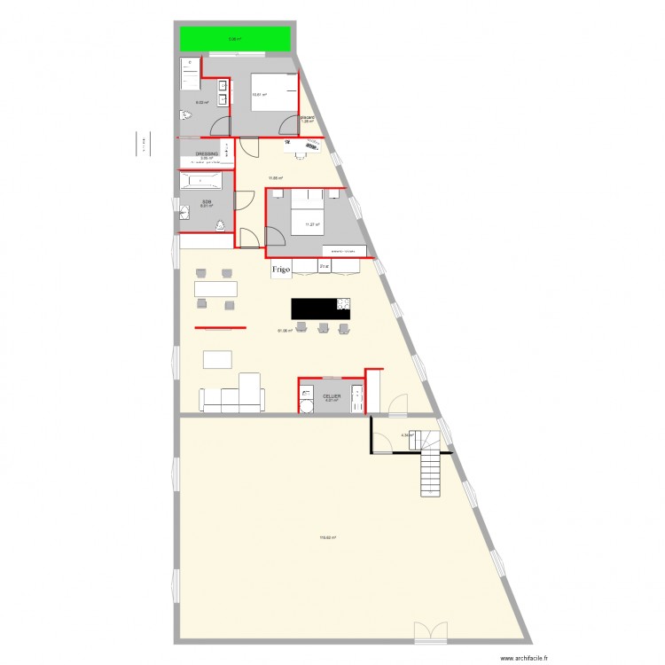 appartement conception 7 escalier . Plan de 0 pièce et 0 m2