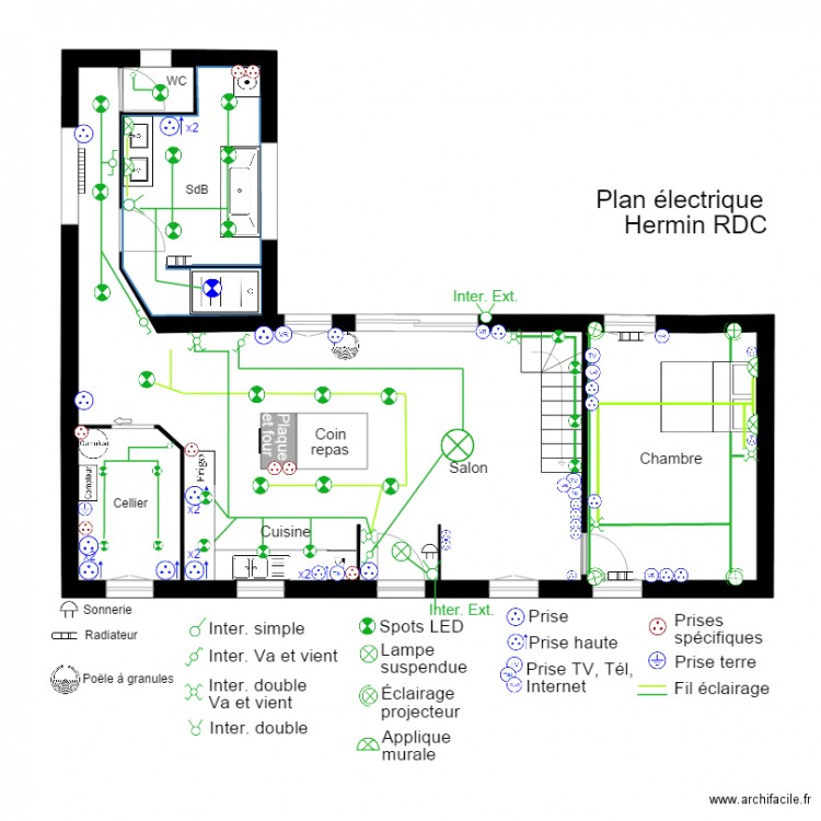 Plan Maison Hermin Nouveau electricite. Plan de 0 pièce et 0 m2