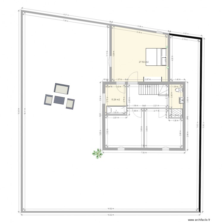 plan extension etage apres trvx. Plan de 0 pièce et 0 m2
