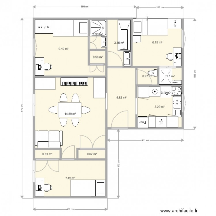 Le Perreux 141 de Gaulle projet 2 3 chambres. Plan de 0 pièce et 0 m2