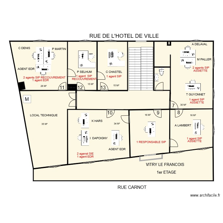 VITRY CARNOT SIP 1er étage avec cadre A. Plan de 0 pièce et 0 m2