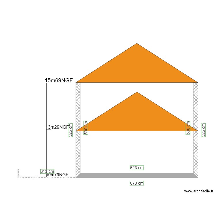 PCMI5 Plan des façades et toitures ouest Boube. Plan de 0 pièce et 0 m2