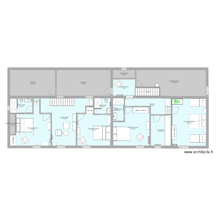 Maison Moelan 2023. Plan de 30 pièces et 376 m2