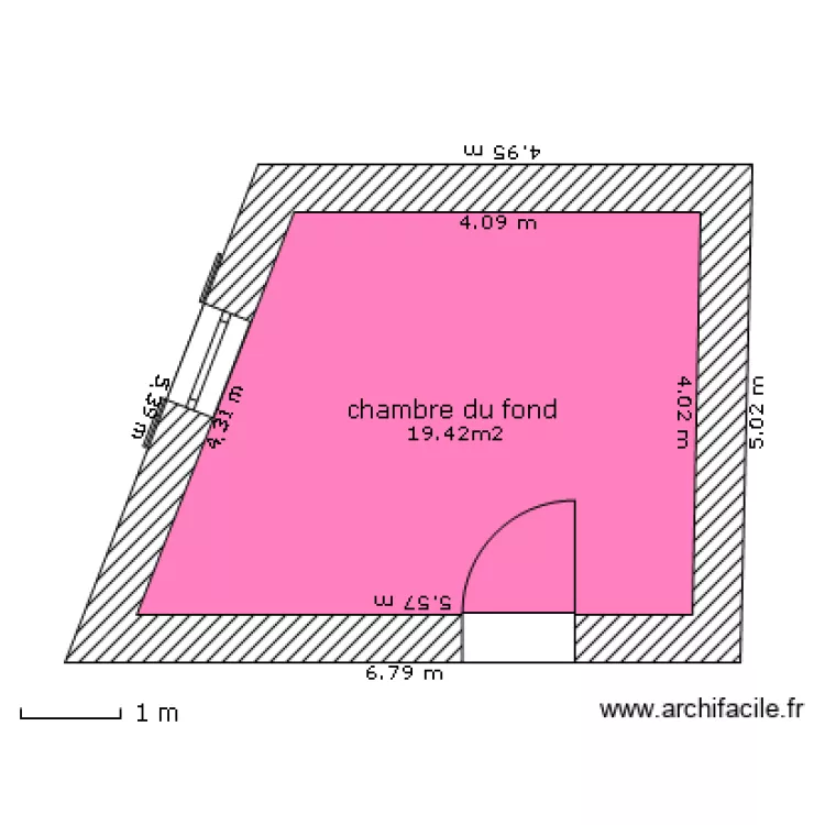chambre du fond. Plan de chambre du fond. Plan de