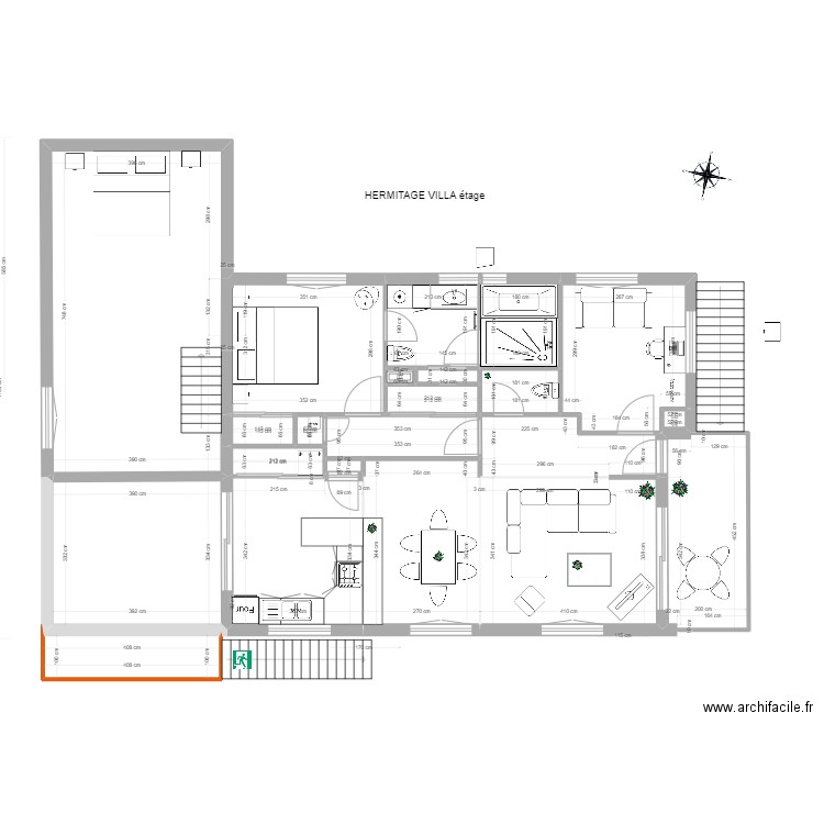 Hermitage villa 7. Plan de 22 pièces et 132 m2