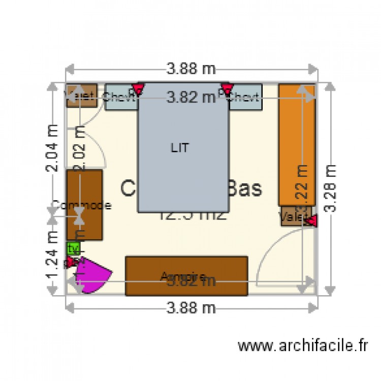 CHAMBRE BAS 29 03 2015. Plan de 0 pièce et 0 m2