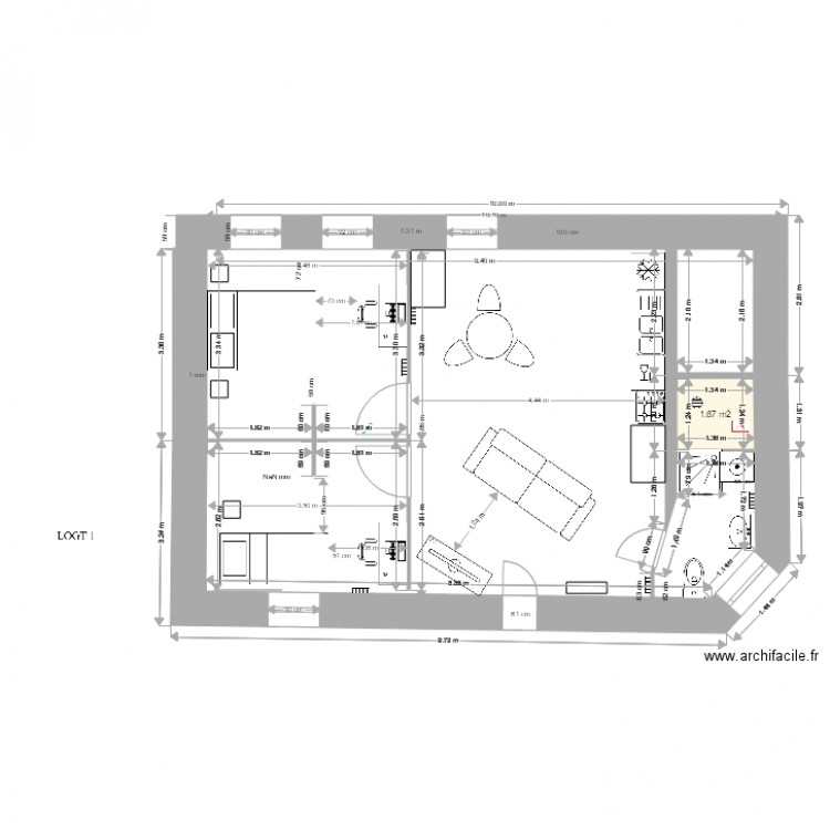 plan de maison LOG 2 1 cbre. Plan de 0 pièce et 0 m2