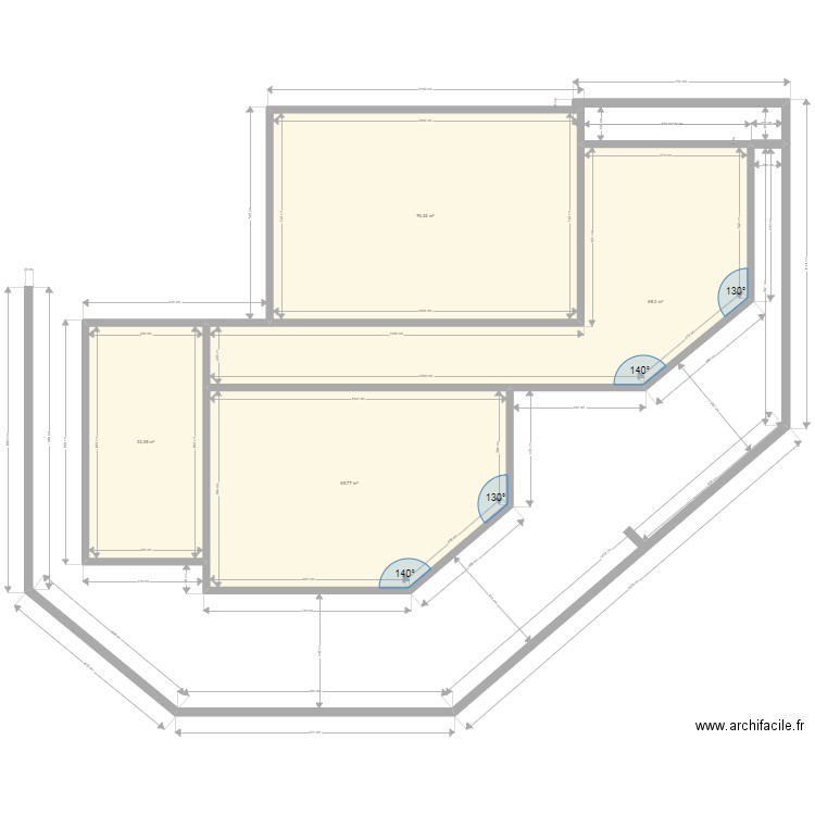 HEBR NIV1. Plan de 4 pièces et 243 m2