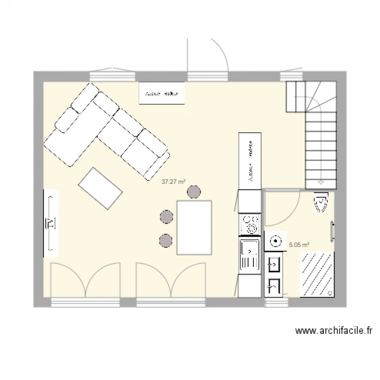 Création plan RDC maison 48 m2 shon. Plan de 0 pièce et 0 m2