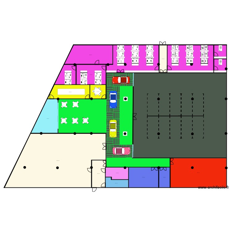 SAINT-DENIS - Etage 2 - V4.8. Plan de 20 pièces et 1417 m2