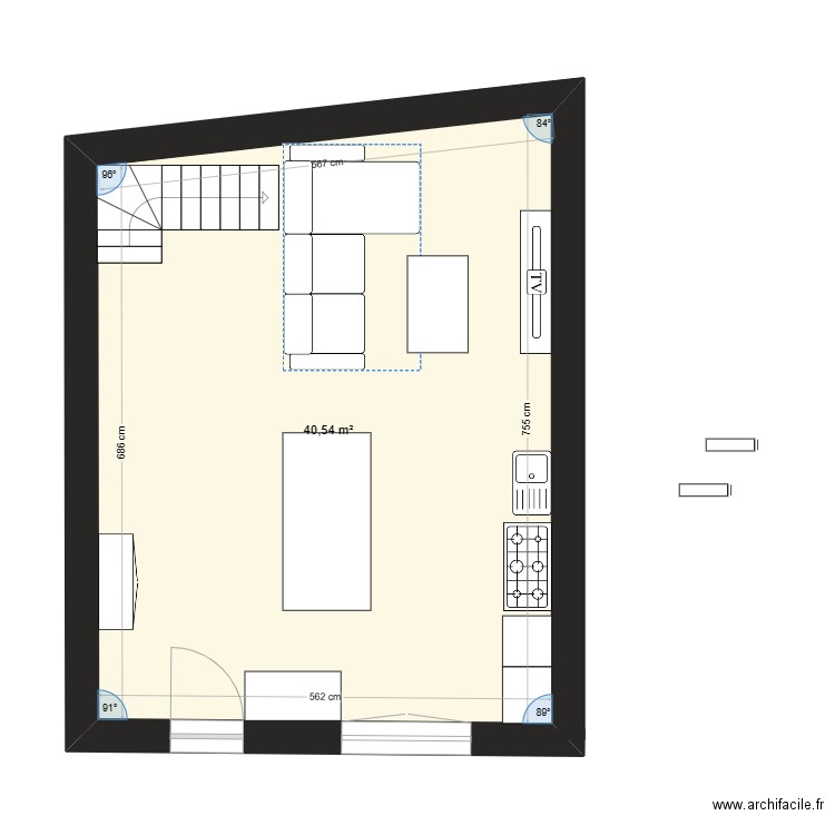 ARTHUR TREMBLAY app. Plan de 2 pièces et 79 m2