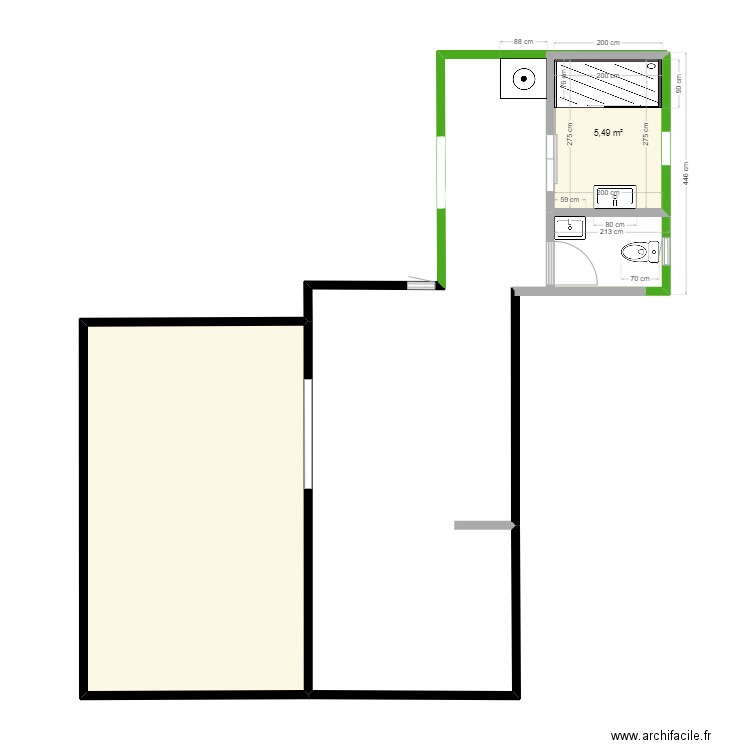 MOBILE HOME PROJET EXT. Plan de 3 pièces et 75 m2