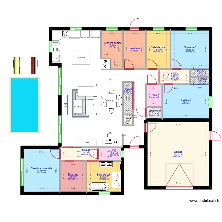 Projet Immobilier 3. Plan de 18 pièces et 118 m2