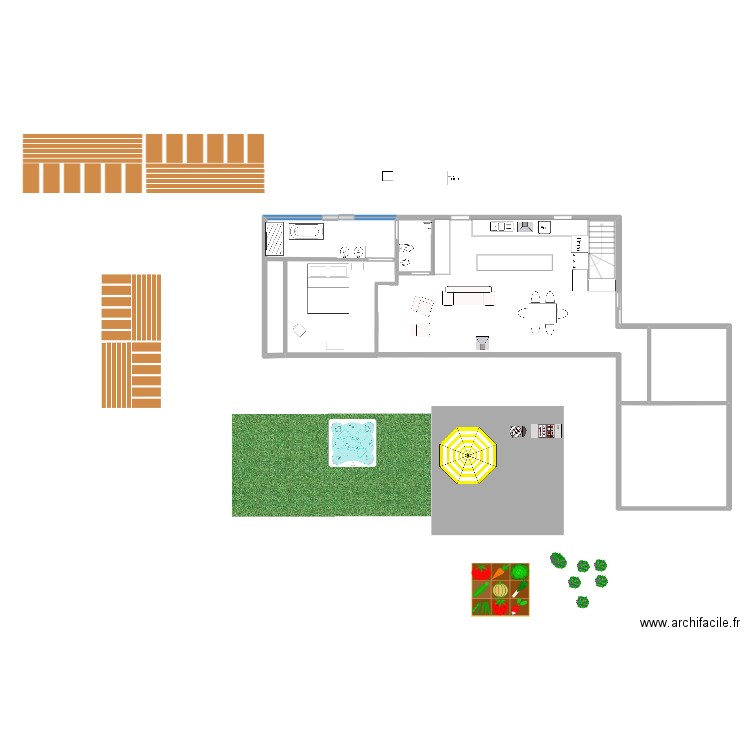 Plan mars 26B FC. Plan de 5 pièces et 128 m2