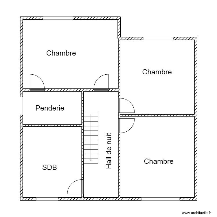 Vanhorenbeek Étage. Plan de 6 pièces et 86 m2