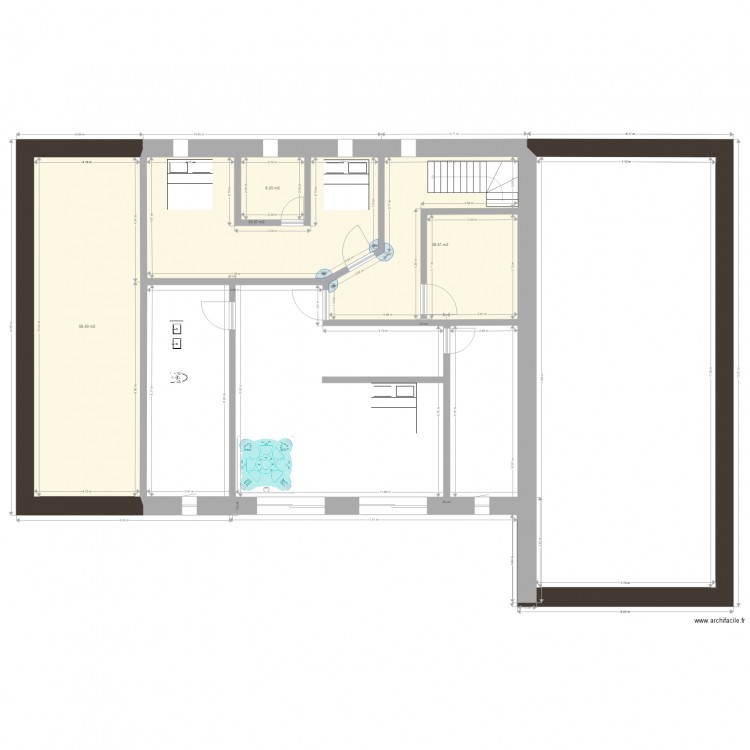 Reconstruction refuge plan dernier étage partie noire comble sous toiture . Plan de 0 pièce et 0 m2