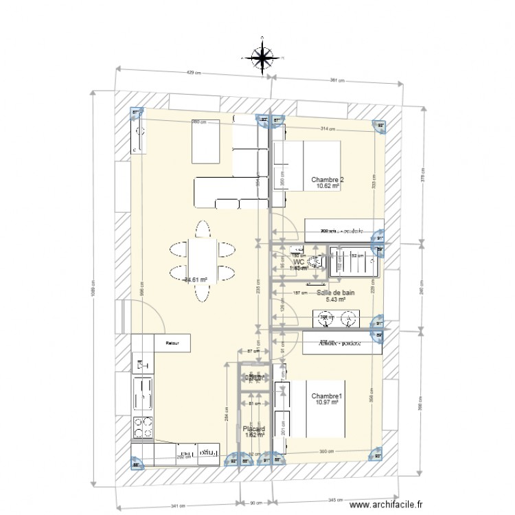 Projet maison version 1. Plan de 0 pièce et 0 m2