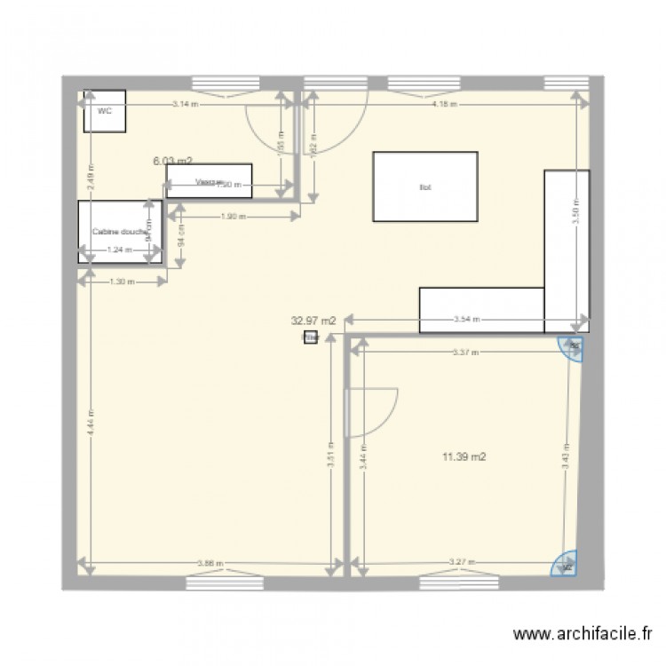 Plan appartement avec meubles avec location. Plan de 0 pièce et 0 m2