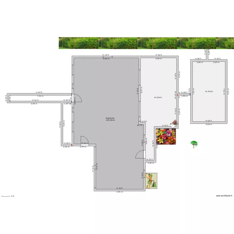 Jardin et maison. Plan de Jardin et maison. Plan de